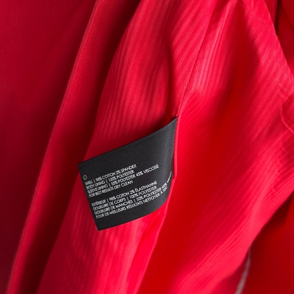 Club Monaco Vermillion Red Double Breasted Lightweight Cotton Trench Coat XS - Picture 5 of 7